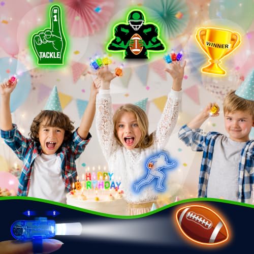 24 Pcs Football Party Favors LED Finger Lights Toys for Kids Ages 3-12 - style: Football