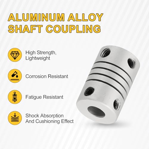 uxcell 4Pcs Flexible Couplings 3mm to 5mm Aluminum Alloy Joint Connector - size: 3mm to 5mm, style: D12 x L18mm
