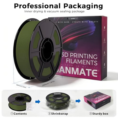 iSANMATE Matte PLA Filament 1.75mm Clown Red PLA 30-300mm/s 1KG for Bambu - color: Clown Red