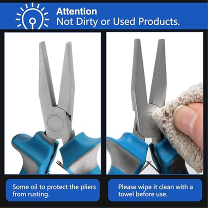 SPEEDWOX 4.5 Inch Flat Nose Pliers For Jewelry Making Smooth Jaw - style: 5" Flat Nose Plier