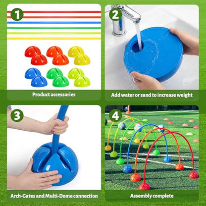 Hiboom 6 Set Obstacle Course Agility PE Equipment for Backyard Outdoor
