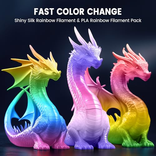 SUNLU PLA+ Silk Rainbow Filament 1.75mm, 8 Rainbow Color - color: Rainbow Colors