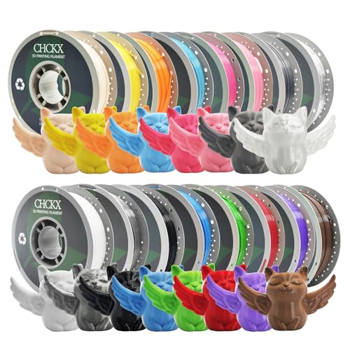 PETG 3D Printer Filament Bundle, 16Rolls,Dimensional Accuracy +/- 0.03 mm, 1kg Spool(2.2lbs), 1.75 mm Fit for Most 3D Printers,16-Multicolor Assortment - color: 16*1kg (Black+white+grey+red+green+blue+yellow+skin+purple+silver+brown+orange+pink+transparen