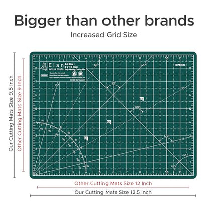 Elan INCH A4 Green Cutting Mat, Self-Healing Cutting Mat, Cutting Plate, Cutting Mat, Sewing Cutting Mat, Cutting Mat, A4 Cutting Mat, Patchwork Mat 12 x 9 INCH - style: 12 x 9"