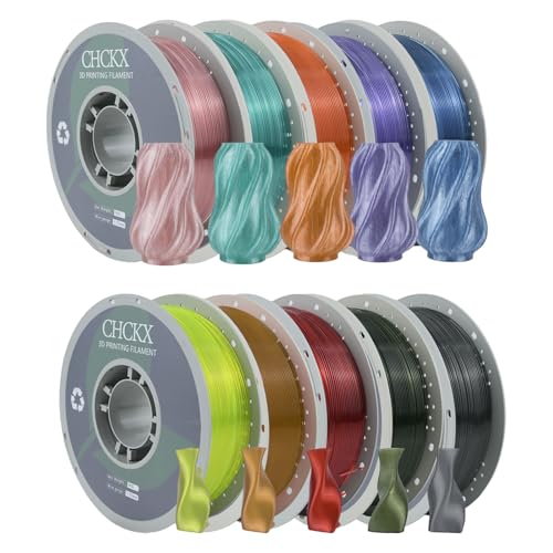 10KG PETG Transparent 3D Printer Filament Bundle, Dimensional Accuracy +/- 0.03 mm,Gray+Orange+Pink+Olive Green+Yellow+Blue+Green+Purple+Brown+Red - color: 10*1kg Transparent (Gray+orange+pink+olive Green+yellow+blue+green+purple+brown+red), size: PETG