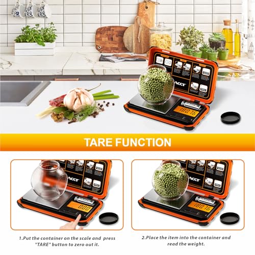 Precision Pocket Scale, 200gx0.01g Jewelry gram Scale - color: Orange