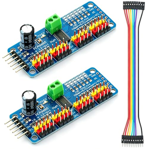2Pcs PCA9685 16 Channel 12-bit PWM Servo Motor Controller Module