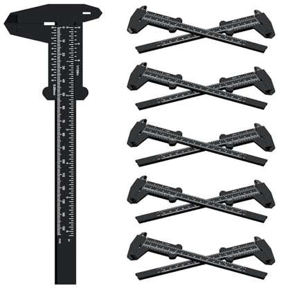 10Pcs Plastic Vernier Caliper 0-6 Inch/150 mm Measuring Tool,Black - color: Black