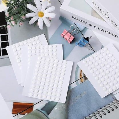 JANYUN 280 Pcs Small Sticky Dots Stickers Round Putty Clear Sticky Tack - size: 6mm Round 280pcs