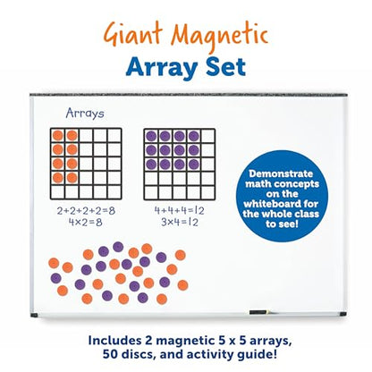 Learning Resources Giant Magnetic Array Set - Math Teacher and Classroom Supplies, Homeschool Math Tools