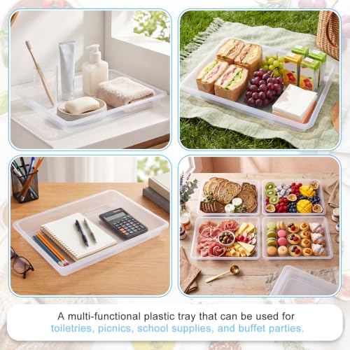 Ziliny 30 Pcs Clear Plastic Art Tray for Classroom, 12.6 x 9.1 x 1 Inch - color: Clear