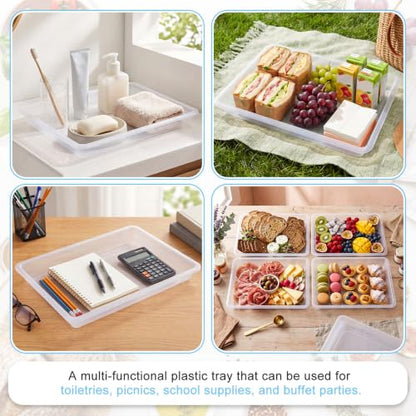 Ziliny 30 Pcs Clear Plastic Art Tray for Classroom, 12.6 x 9.1 x 1 Inch - color: Clear