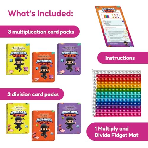 The Fidget Game Number Ninja, Multiplication & Division Game for Grades 2–4