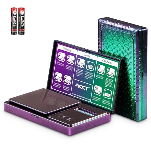 Digital Pocket Scale, 500g by 0.01g, Precision Gram Scale with Tare Scale Feature, 6 Units, Small Ounce Scale for Jewelry, Powder, Coins, Herb, Mini Scale with Battery - color: Green
