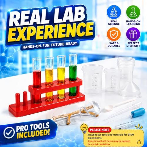 Science Experiment Kit for Kids 6-12, STEM Chemistry Set with Volcano