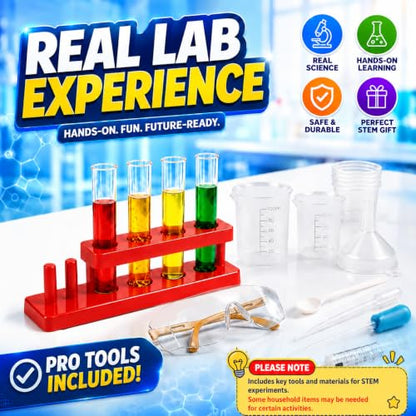 Science Experiment Kit for Kids 6-12, STEM Chemistry Set with Volcano