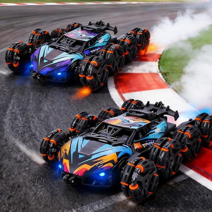 NEXBOX Cool 8 Wheels Hand Controlled rc Stunt Car Toys, Gesture Sensing Remote Control Cars for Boys Age 6 7 8-12 13 14 Year Old, Birthday Gifts Ideas for Kids - color: Black, Blue