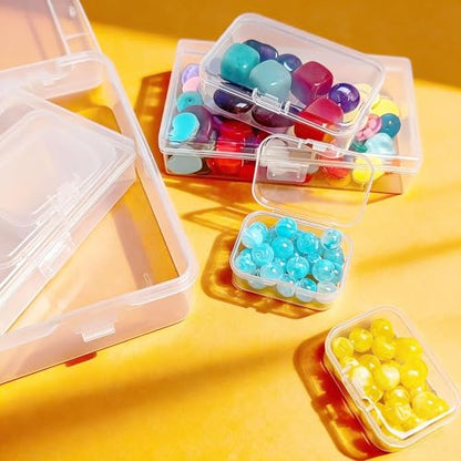 9 Pack Clear Plastic Storage Boxes with Snap-Lock Lids, Assorted Sizes Mini Organizer Containers with Bonus Marking Labels for DIY Crafts, Beads,Charms,Stickers, SMT Components,Hardware - size: 9 Pcs Mixed Sizes