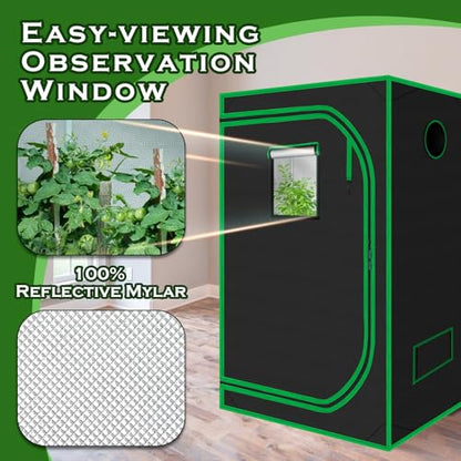 Grow Tent for Plants 48"x48"x78" Mylar Hydroponic Growing Tents - size: 48"x48"x78"