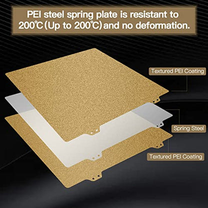 Double Sided Textured PEI Printing Bed, 3D Printer Parts Printing Plate Frosted PEI Surface300x300 mm for Kingroon KP5L/ SV04 IDEX/Anet A8 Plus/Anet et5/ et5 Pro(Without Magnetic Bottom Sheet) - size: Double Sided 300 x300 mm