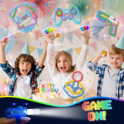 24 Pcs Video Game Party Favors LED Finger Lights Toys for Kids Ages 3-12 - style: Video Game