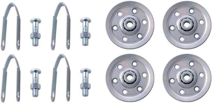 Garage Door 4" Pulley Kits, 1/8" Bore - 400LB Load, with Heavy Duty Sheave Pulley, Clevis Fork, Bolts and Nuts | Pulley Replacement for Extension Spring (4-Pack) - size: Pack of 4