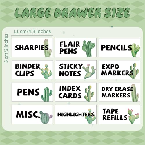42 Pieces Teacher Toolbox Labels Tool Box Storage Label Classroom Supply Decor for Back to School Teachers Classroom Organization (Catcus) - style: Catcus