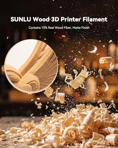SUNLU 2KG Wood PLA Filament 1.75mm, Natural & Walnut Wood - color: Pla Wood Natural Wood+walunt Wood