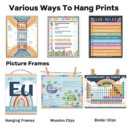 12 Periodic Table Poster Science Posters For Classroom Middle School Science Bulletin Board Sets For Classroom Science Posters For Middle School Classroom Decor Middle School Poster Large Boho Rainbow - style: boho rainbow