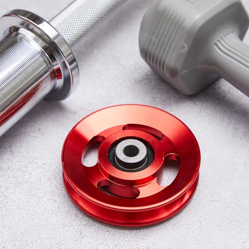 Soulchen 2-14 Pcs Aluminum Cable Pulley Wheel 90/95mm - color: Red, size: 90 mm