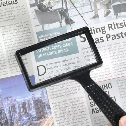 10X Magnifying Glass Rectangle Reading Magnifier Large Handheld Magnifying Glasses Scratch Resistant Glass Lens for Observation Reading Hobbies Nature Exploration Repair(Jumbo Horizontal Viewing Area)