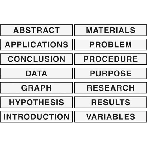 Pacon Self-Adhesive Presentation Science Subtitles, 14 Titles, 1-1/2" x 8-1/2" (3764), White - size: 12 inches