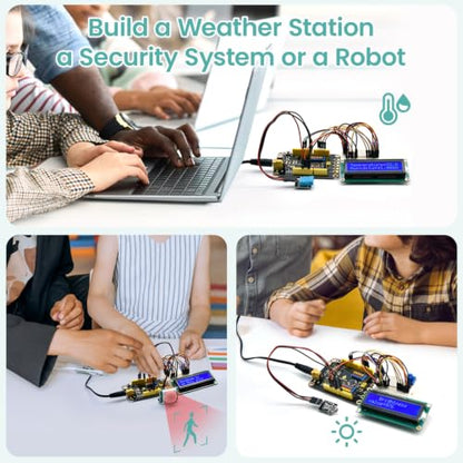 KEYESTUDIO 37 in 1 Sensor Kit for Arduino with Tutorial,Sensors Modules Compatible for Arduino and Raspberry Pi Programming,Active Buzzer/5V Relay/Temperature and Humidity Module etc.