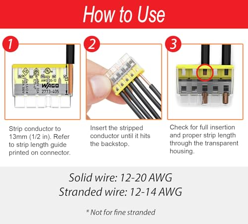 Wago 2773 Wall Nuts 45pc Push-in Wire Connector Assortment Kit with Case | Splicing for Solid and Stranded Electrical Conductors | 2773-402, 2773-403, 2773-404, 2773-405, 2773-406, 2773-408 - size: 45pc Kit