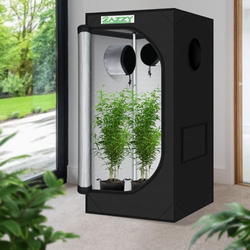 2x2 Grow Tent 24"x24"x48" 600D Mylar Hydroponic Indoor Plant Grow Tent - size: 24"x24"x48"