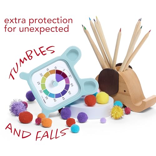 Time Timer MOD with Bunny Protective Case - Animal Case with Rainbow Timer - Individual Sized 60 Minute Visual Countdown for ADHD, Autism, Kids, Students, and Pomodoro with Silent Operation (Bunny)