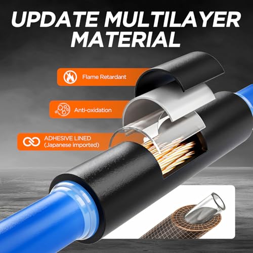 5:1 Heat Shrink Tubing Kit 365 PCS, Industry-Leading 5:1 Ratio Shrink Wrap Tubing Adhesive Lined, Heat Shrink Wire Connectors, Marine Grade Dual Wall, Waterproof Electrical Wire Tube Connectors(Black) - color: Black