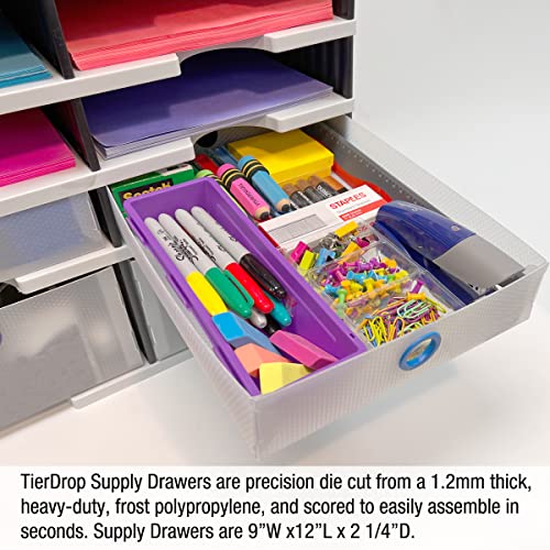 Ultimate Office TierDrop Supply Drawers, 9w x 12d x 2.25h, Set 2, Clear - size: Supply Drawers (set of 2)