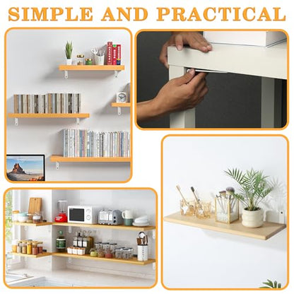 Alise White Floating Shelf Brackets 5x3 Inch,L Brackets for Shelves,4 Pcs - color: White, size: 5x3 Inch