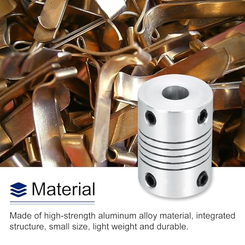 uxcell 2Pcs 6mm to 7mm Aluminum Alloy Shaft Coupling L25xD19 Flexible Coupler Beam for 3D Printer CNC Machine Encoders and Motors Shaft,Silver - size: 6mm to 7mm