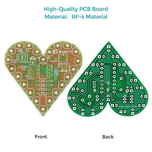 MiOYOOW 3-Set Heart-Shaped LED Light Kits, Soldering Practice Kit for Teens