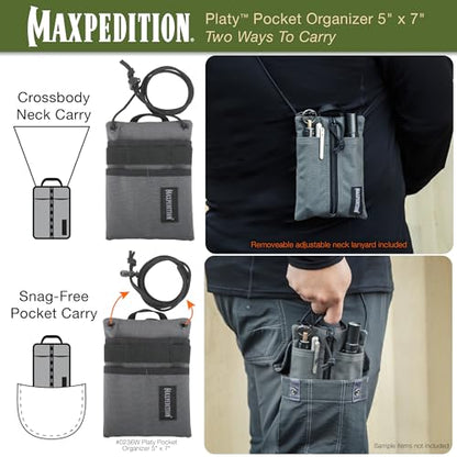 Maxpedition Platy Pocket Organizer, EDC Tool Pouch, Neck Wallet - color: Wolf Gray, size: 5" x 7"
