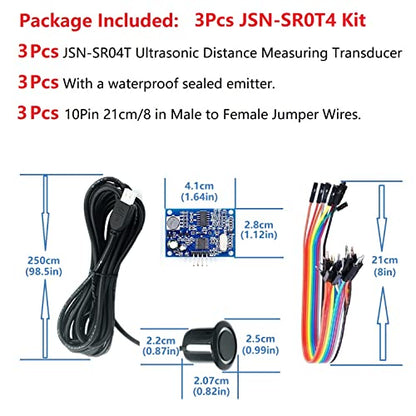 3Pcs JSN-SR04T Integrated Ultrasonic Distance Measuring Sensor Transducer Module Car Backing Radar Waterproof