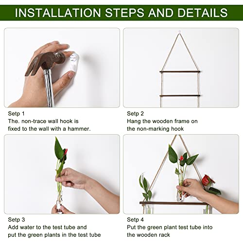 YIBOT Plant Propagation Stations with Wooden Stand 15 Glass Test Tubes Vase - color: Brown, size: 14"L x 14"W x 35"H