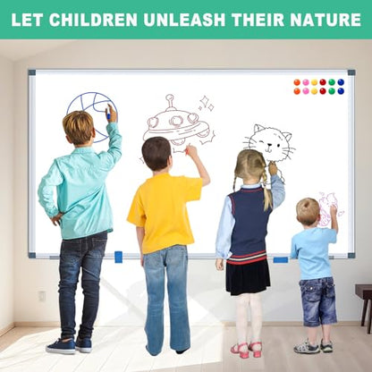 H-Qprobd Whiteboard Dry Erase White Board for Wall 60x40 (2pcs) Magnetic Boards for Office Classroom & Home, Large Wall White Board Including 6 Markers, 20 Magnets, 2 Erasers - size: 60"x40"(2pcs)