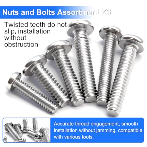 333Pcs Machine Screws Nuts and Bolts Assortment Kit, Stainless Steel Bolts 9 Sizes M3 M4 M5 M6 Phillips Pan Head Screw Assortment Kit for Furniture, Automotive, Appliance Repair, DIY Projects - size: SV M3 M4 M5 M6