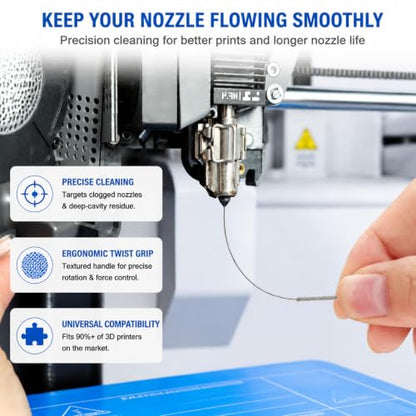 3D Printer Nozzle Cleaning Kit with Bag 22PCS Nozzle Cleaning Needles Kit