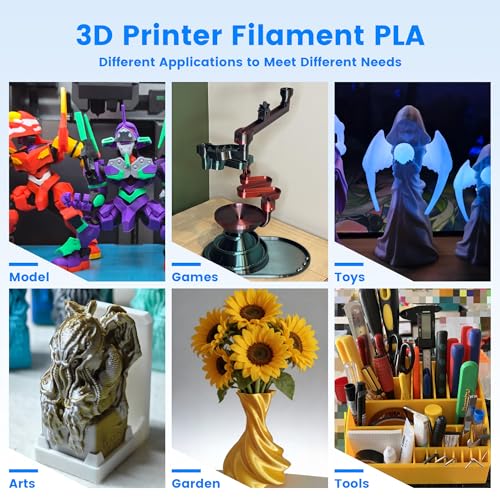 MIKA3D 8 Spools 1.75mm 3D Printing Filament PLA Bundle, 3D Printer PLA Red Orange Yellow Lime Green Cyan Blue Purple White 8 Beautiful Popular Bright Colors, 0.25kg/Spool, Total 2kg PLA - color: 8 Spools - White/Black/Red/Sapphire Blue/Lime Green/Pink/Ora