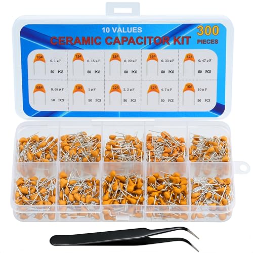 10 Values 500 Pcs Ceramic Capacitor Assortment Kit