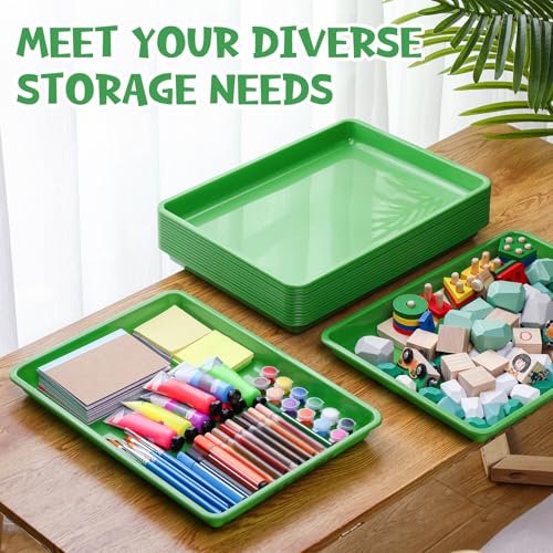 Hoteam 10 Pack Flat Bins Paper Trays,Green,16.14 X 11.81 X 1.38 Inch - color: Green, size: 16.14 x 11.81 x 1.38 Inch